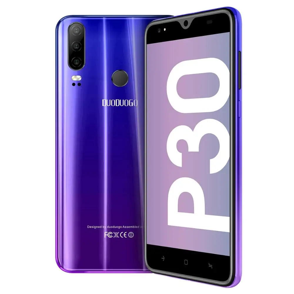 DUODUOGO P30 мобильный телефон Android 9,0 3 ГБ ОЗУ 32 Гб ПЗУ 13MP+ 5MP 5," HD ips 4800mAh отпечаток пальца 4G celular смартфон мобильный телефон
