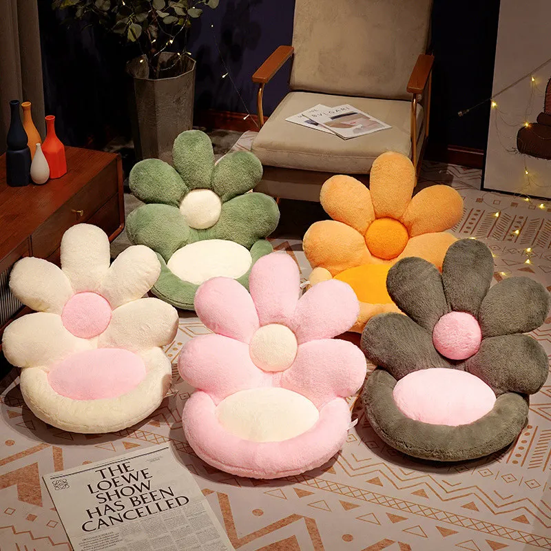 New   Nordic Style Creative Soft Plush Cushion Cotton Filling Flower Chair Office Sofa Floor Pillow Girl Bedroom Decor