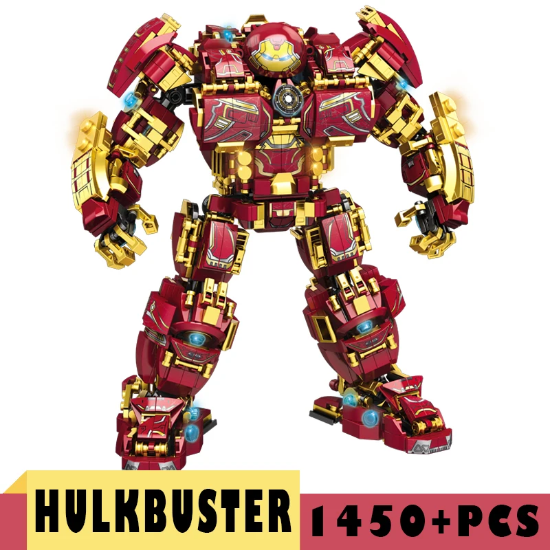 Marvel Hulkbuster War Machine Железный человек строительные блоки Супер Герои Мстители