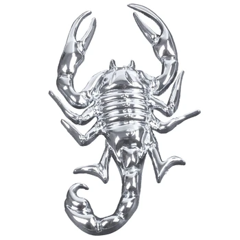 

Metal Silver 3D for Motorcycle Car Van Scorpion Emblem Sticker