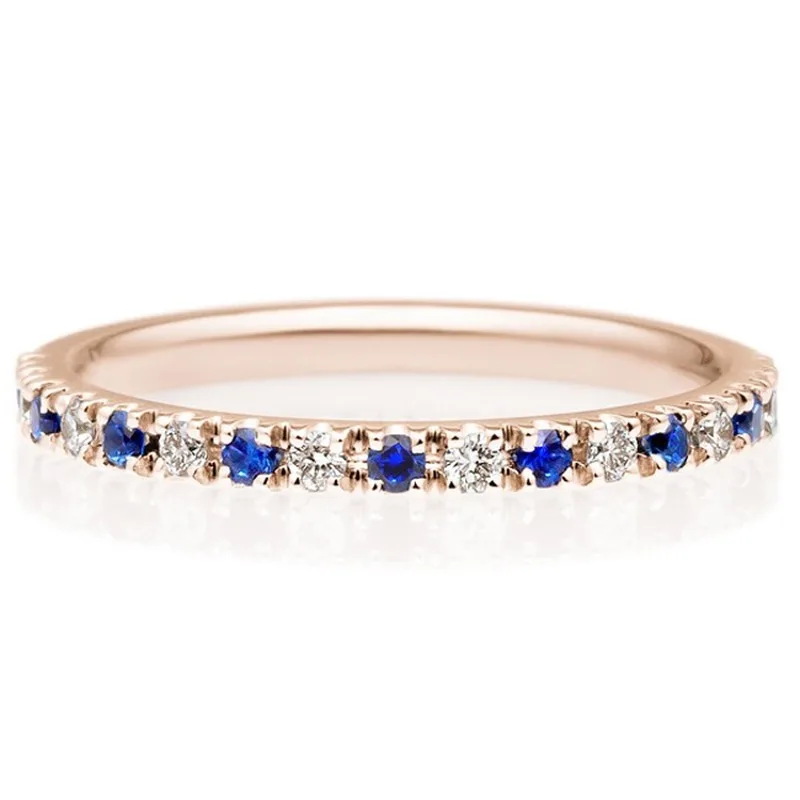 2019 Delicate Diamond Natural Sapphire 18K Solid Real Genuine Gold AU750 Stackable Rings Bands for Women Fancy Gemstone Jewelry 2019 Delicate Diamond Natural Sapphire 18K Solid Real Genuine Gold AU750 Stackable Rings Bands for Women Fancy Gemstone Jewelry