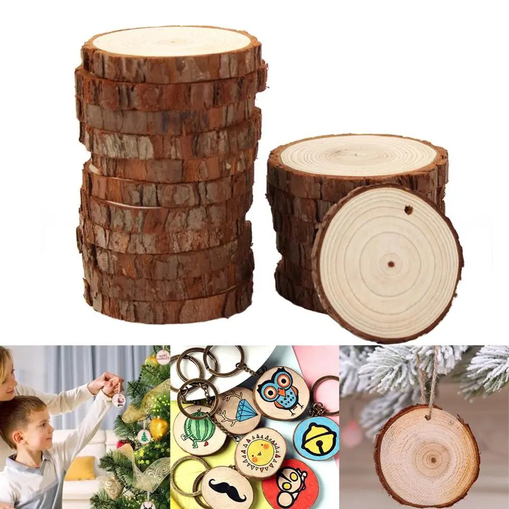 Disco a fetta di tronchi di legno da 10 pezzi 3-4 cm fai da te