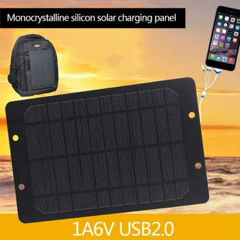 

6W 6V Solar Panel Charging USB Interface Durable Solar Cell Travel Solar Light Outdoor Charger Panel Phone Charger