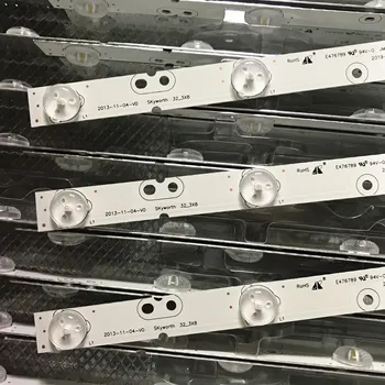 

6piece/lot 32 inch LED Strips w/ Optical Lens Fliter TV for SKYWORTH 32_3X8 SH32MJE8MY3024000235 8-LEDs 595mm 100%NEW