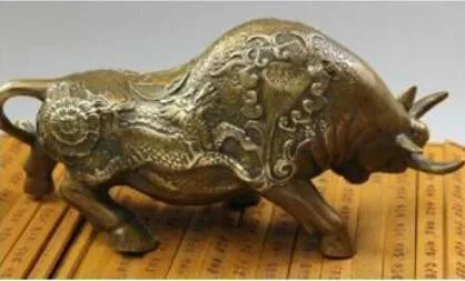 YM NICE Wall Street Chieese Bronze Kylin статуя быка
