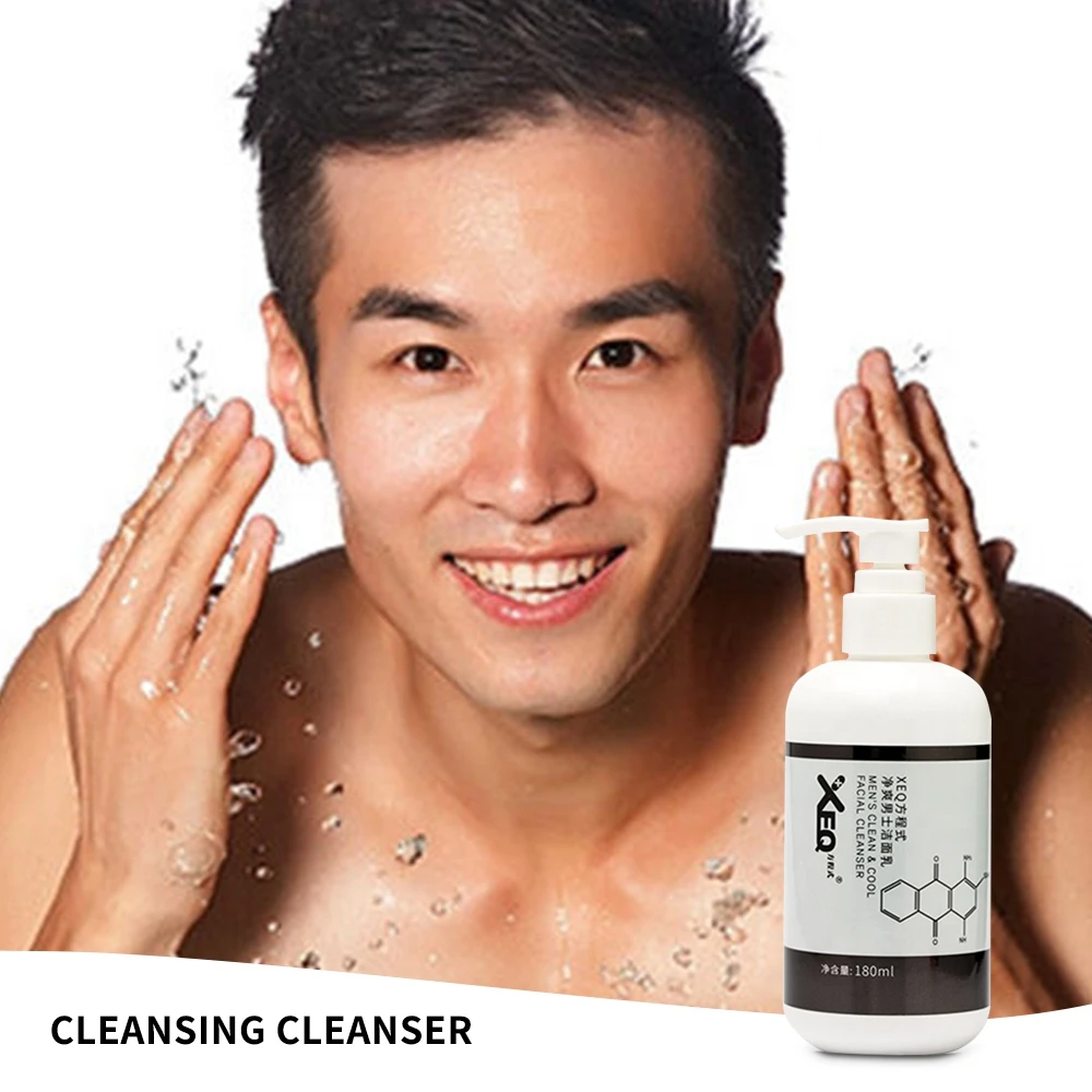 

180ml Men's Clean Cool Facial Cleanser Deep Cleaning Blackhead Remove Oil Control Moisturizing Men Face Skin Care