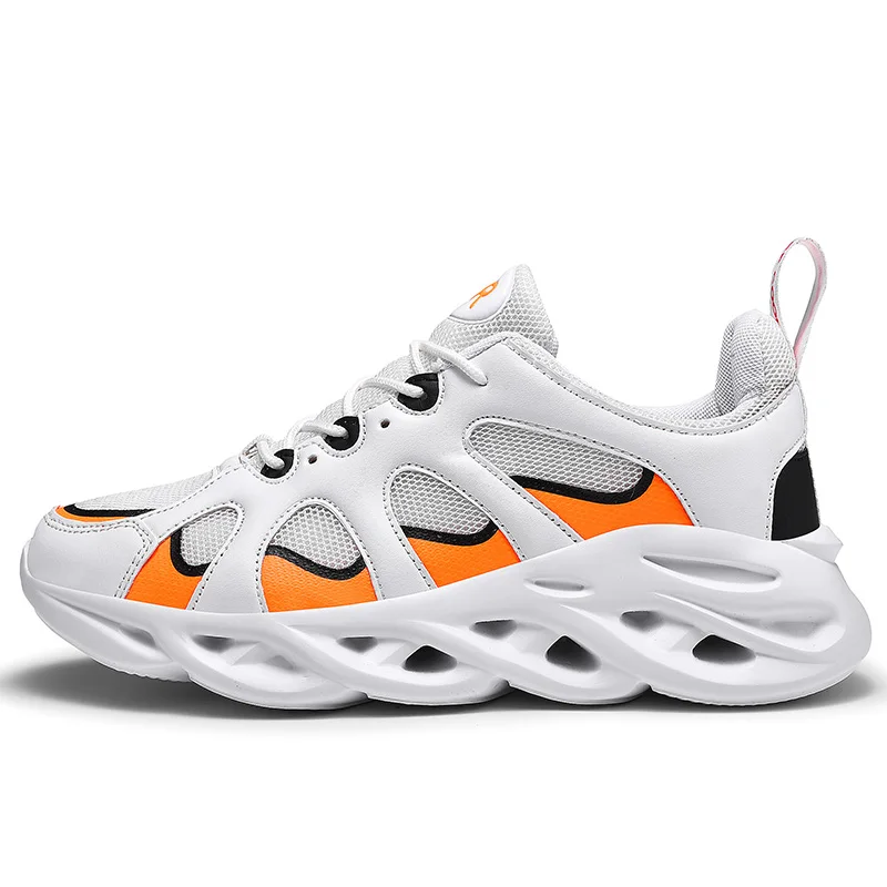JINBAOKE Blade спортивная обувь для мужчин дышащая Спортивная обувь уличная амортизация мягкие спортивные беговые мужские кроссовки Zapatilla - Цвет: 2105White Orange