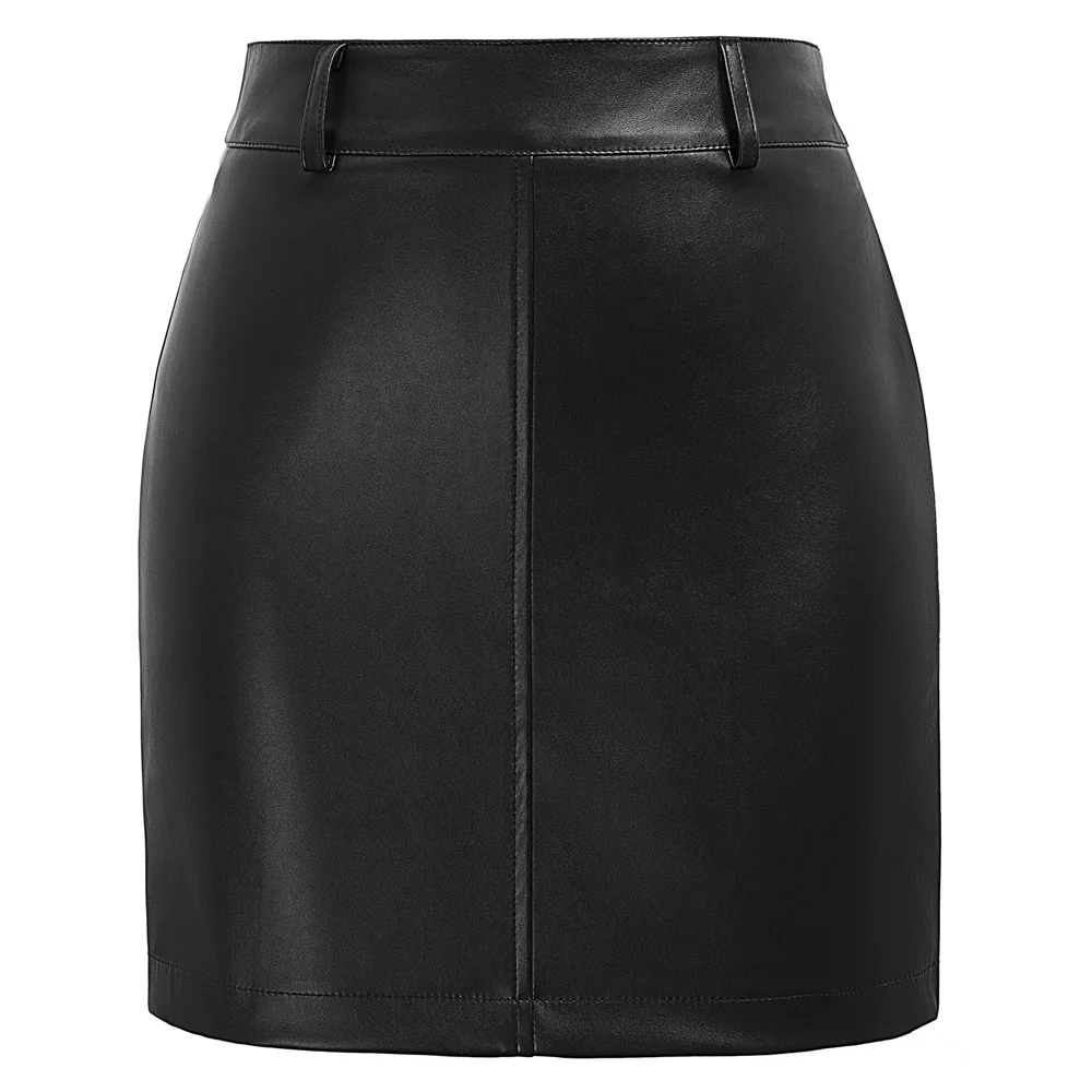 Kate casin Женская юбка из искусственной кожи, осенняя уличная одежда, повседневная офисная одежда, облегающая юбка-карандаш, эластичная облегающая женская юбка - Цвет: KK001221-1
