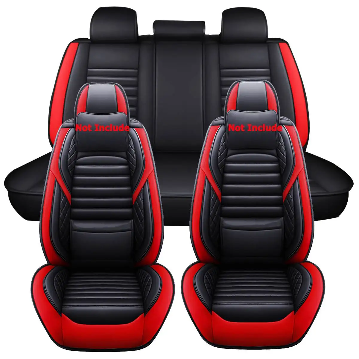 5 Seat Car Cover PU Leather Full Set Cushion with Headrest Waist Pillow 5D Universal SUV Truck Automobile |