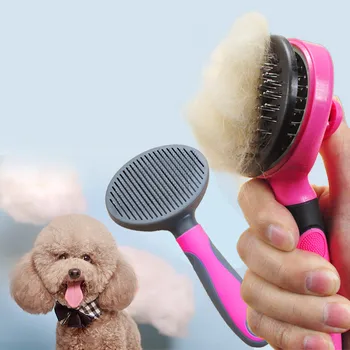 

Pet Comb Self Cleaning Brush Professional Grooming Brush for Dogs and Cats,Quick Clean Short and Medium Hair Removal Accessories