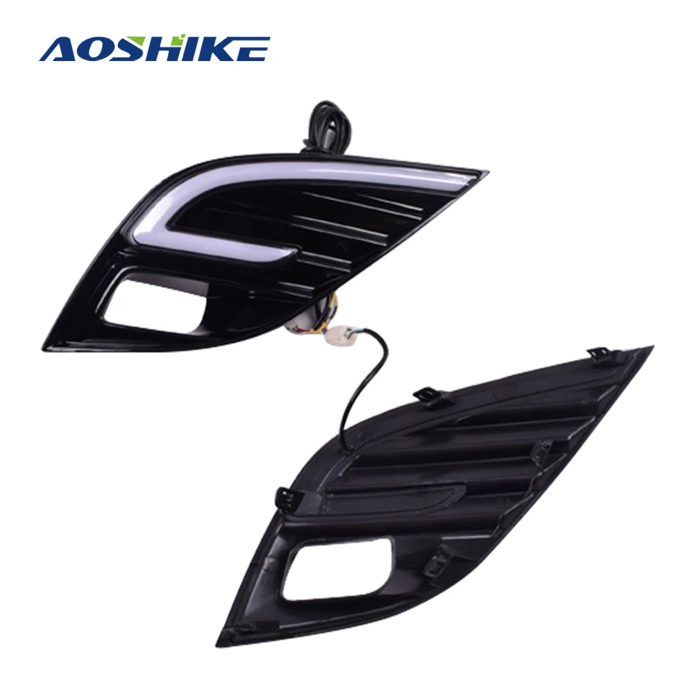 

AOSHIKE 2pcs LED Lamp for Toyota Camry 2018 2019 Fog Bulb Driving Daytime Running Lights With Yellow Turn Signal Lamp