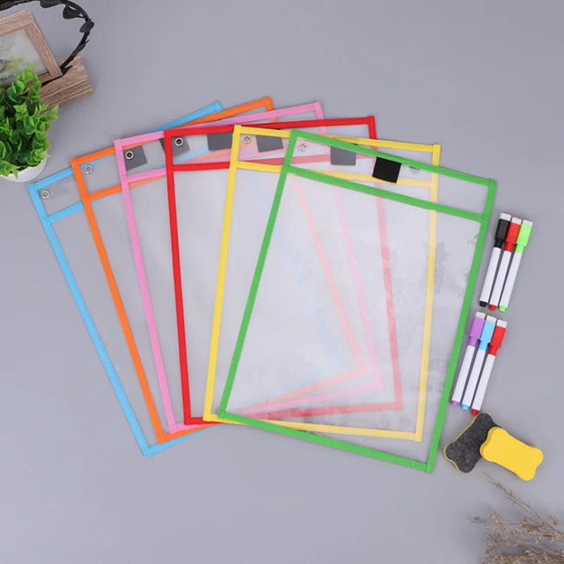4Pcs/Set Transparent Dry Brush Bag Kids Drawing Board DIY Painting Doodle  Coloring Learning Educational Toys For Children Gifts