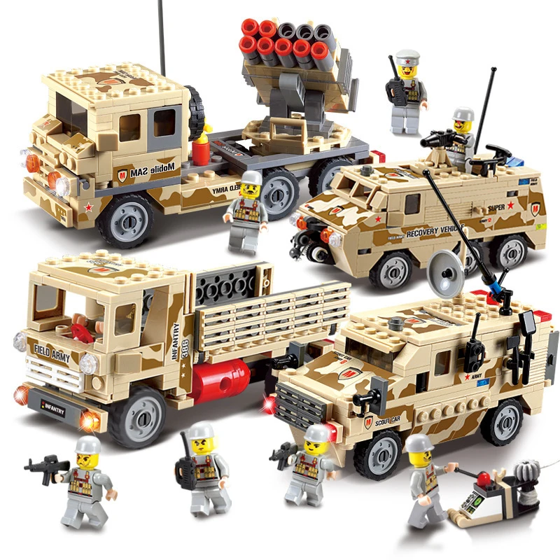 

KAZI Military Series Field Forces Armed Vehicle Model Assembly Toys for Children's Intelligence Education Blocks Toys 6+ 84024-2