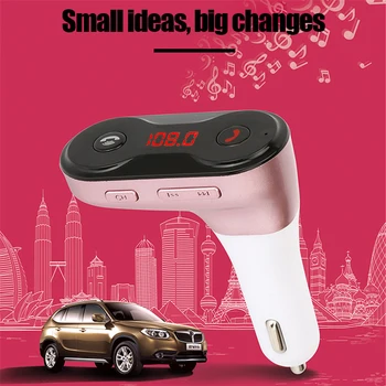 

Vehicle Bluetooth Charger MP3 Player Hand-free Plug-in Card U Disk FM Transmitter USB Charger Adapter Music Player for Car C8