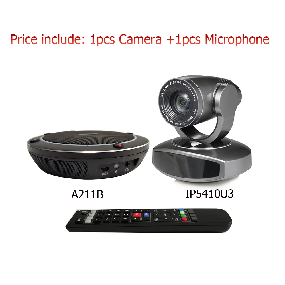 1080p60 10X Optical zoom IP Broadcasting Video Conference Camera and Bluetooth Microphone | Безопасность и защита