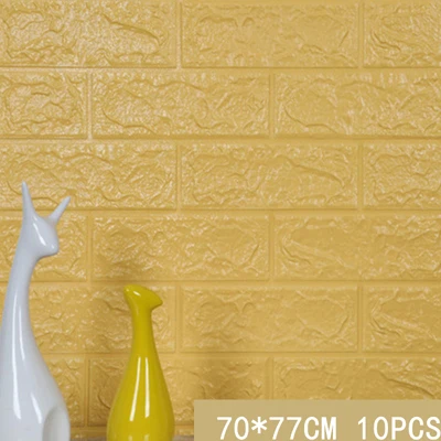 beige 70*77 3D наклейки в виде кирпичной стены DIY пены Водонепроницаемый Детские Настенные обои-покрытие фартук для телевизора дети гостиной украшения - Цвет: beige