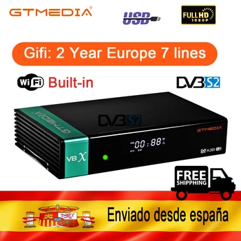 

Receptor Gtmedia V8 Nova V8X built-in WIFI power by freesat v8 super DVB-S2 Europe Cline for 2 years Services Same as V9 Super