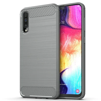 

50pcs/lot For Samsung Galaxy A30S Shockproof Rugged Brushed Soft TPU Armor Carbon Fiber Case For Samsung Galaxy A50S A50