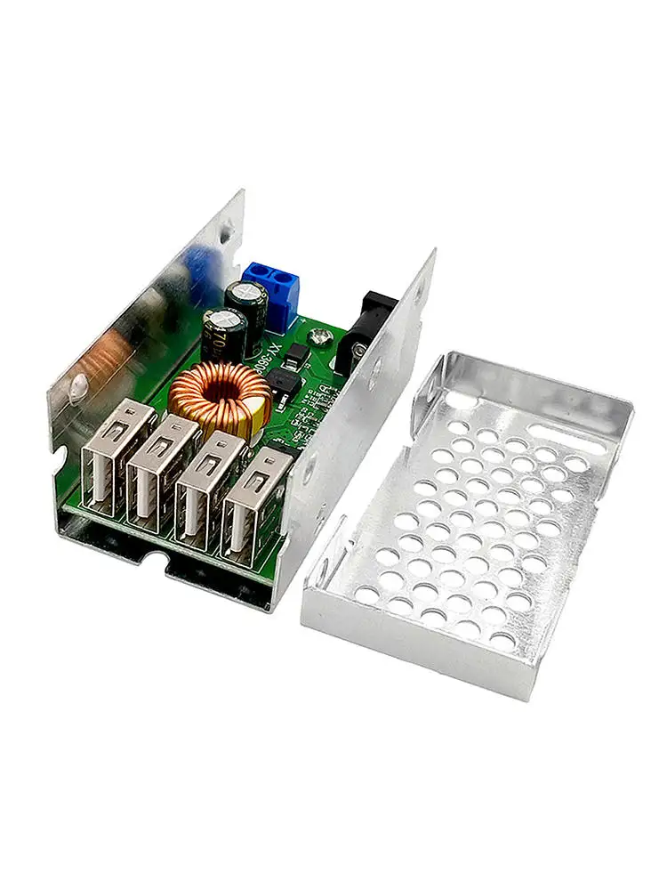 DC-DC 9 V-36 V постоянного тока до 25W 5V 5A 4USB Выход DC понижающий преобразователь вниз Питание модуль с Алюминий оболочка для телефонов
