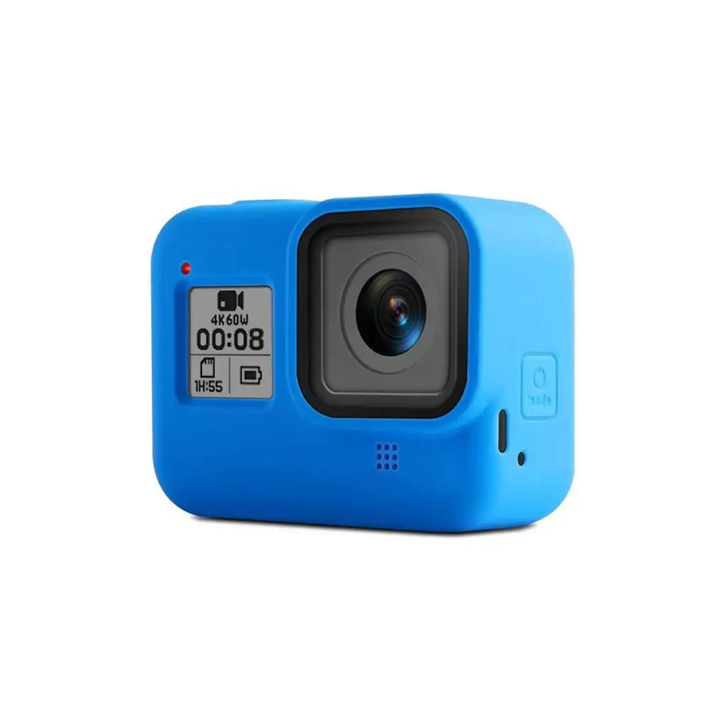 Красочные Мягкие Силиконовые Резиновые рамки защитный чехол для GoPro Hero 8 черный защитный чехол с регулируемым ремешком на запястье