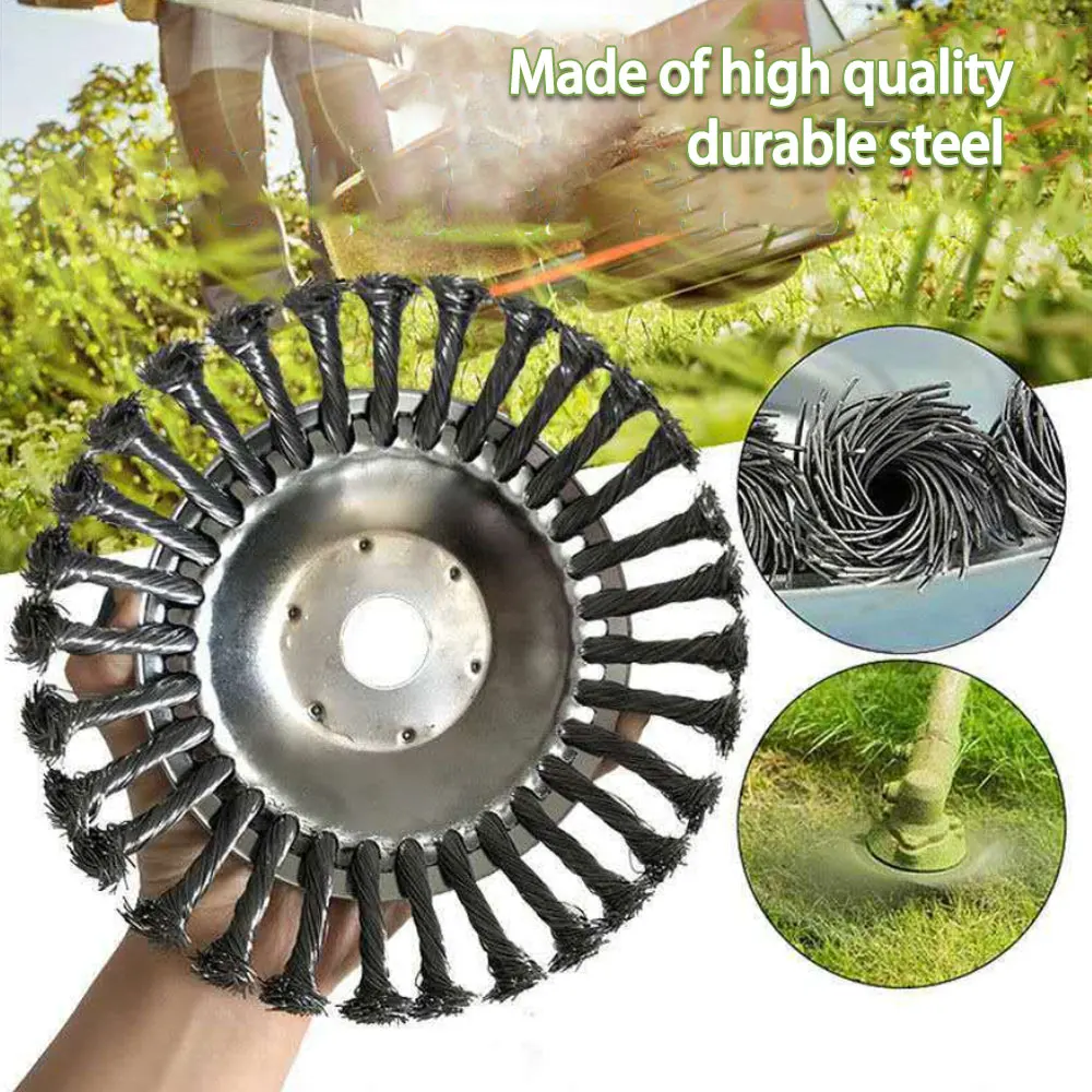 6/8 Inch Lawn Mower Steel Wire Grass Trimmer Head 6/8 Inch Lawn Mower Steel Wire Grass Trimmer Head Rounded Edge Weed Trimmer Head Grass Brush Elimination Grass Tray Plate Lawnmower