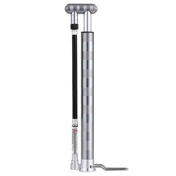 

Mini bike portable pump Built in 160psi barometer double mouth design Polished brushed texture silver 1 set