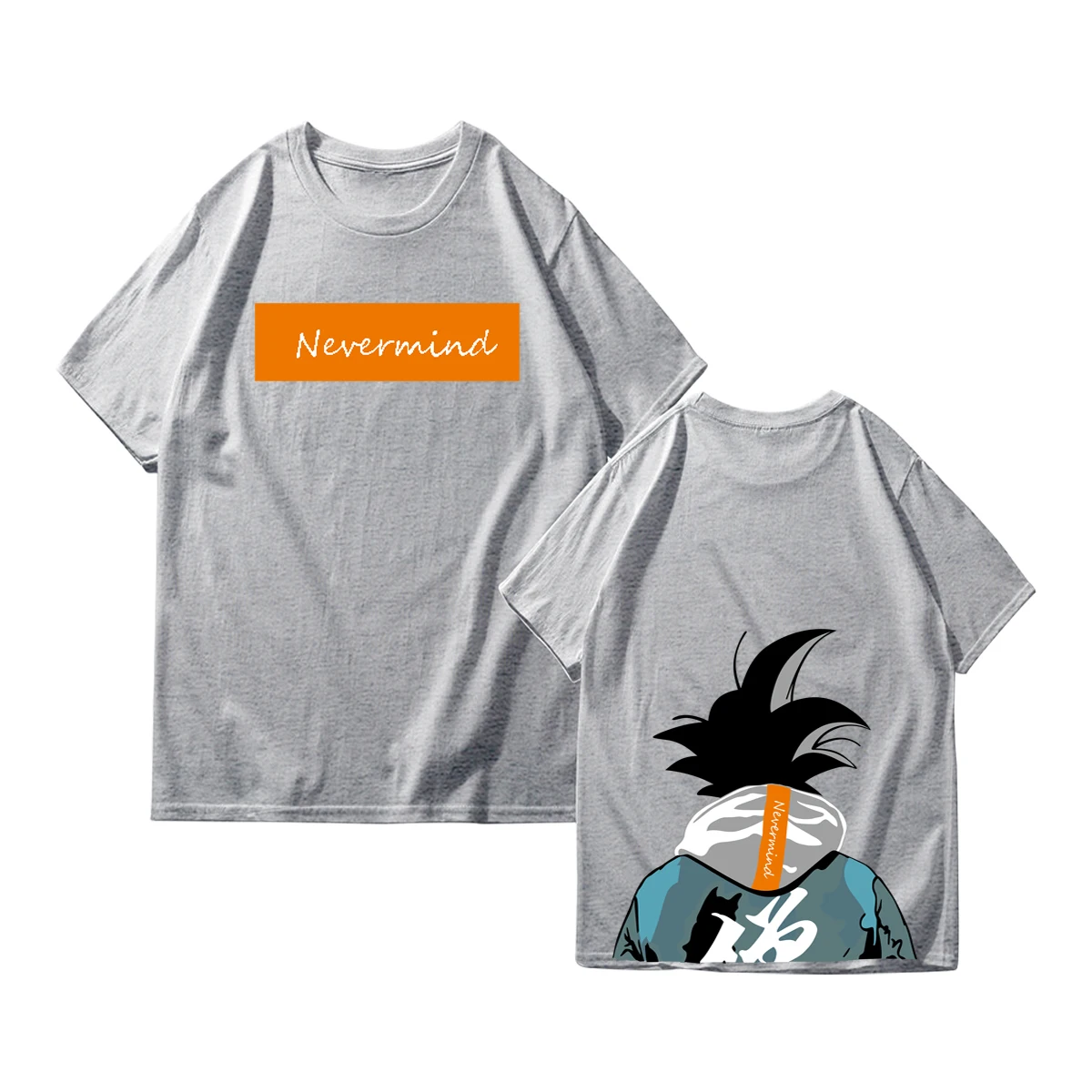 Летняя мужская футболка Dragon Ball, парная футболка с коротким рукавом, Японская уличная одежда с мотивами из аниме Sportswaer, топы, футболки, брендовые хлопковые топы, футболки - Цвет: Gray 6