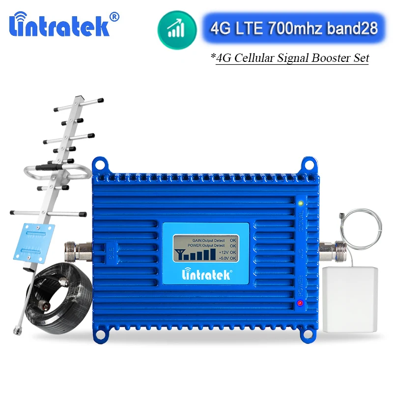 Усилитель сигнала сотовой связи Band 28 Lintratek, 4G, 700 МГц, LTE, ALC/усилитель с АРУ, ЖК-дисплей, повторитель сигнала для сотового телефона дБ, Интернет Усилитель сигнала сотовой связи Band 28 Lintratek, 4G, 700 МГц, LTE, ALC/усилитель с АРУ, ЖК-дисплей, повторитель сигнала для сотового телефона дБ, Интернет