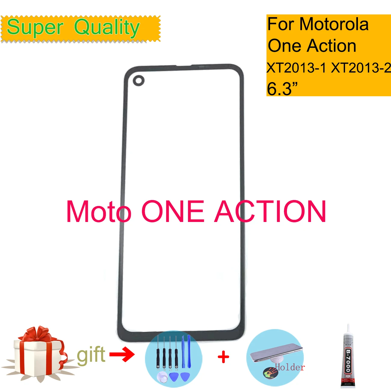 Для Motorola Moto ONE Action XT2013-1 XT2013 сенсорный экран передняя внешняя стеклянная панель объектив для Moto One ACTION ЖК Передняя Замена