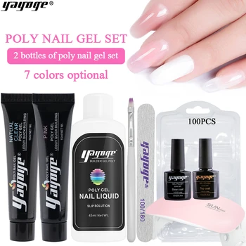 

Yayoge US Shipping 15ml Poly Gel Set Nail Polish For gel Extensions Quick Building UV Gel Varnish Hard Jelly Nail Art fast ship