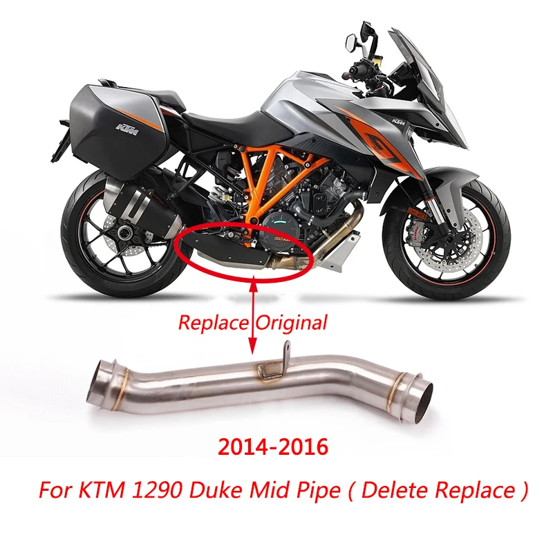 Средняя труба для 2014 2016 KTM 1290 Duke Мотоцикл выхлопная удалить заменить катализатор