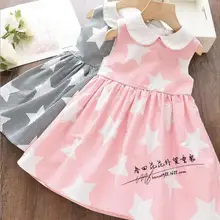 Хлопковые Платья для девочек, Летнее Детское платье с принтом, милые детские платья принцессы, одежда для девочек