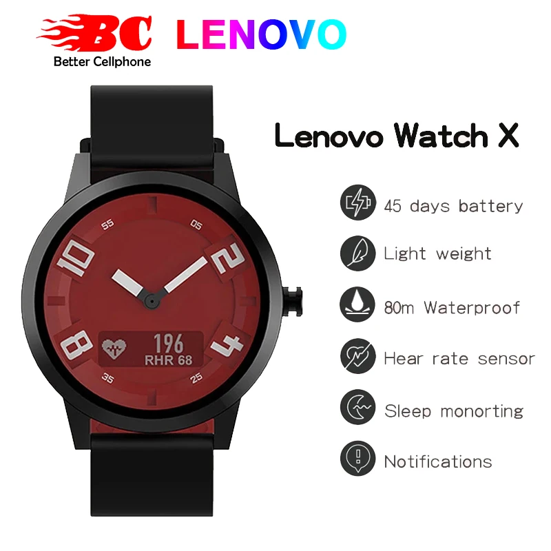 Оригинальные новые мужские и женские Смарт-часы Lenovo Watch X с пульсометром