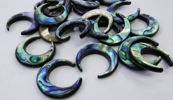 

5pcs Genuine Abalone shell Double Horn,Crescent Moon beads,,shell beads,sea shell beads,Paua Abalone,natural 20-25mm