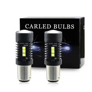 

2× Car LED Brake Lights Convex 60W 1156 BA15S Turn Signal foglight S25 1157 12led high power Reverse Lights white 6000k light