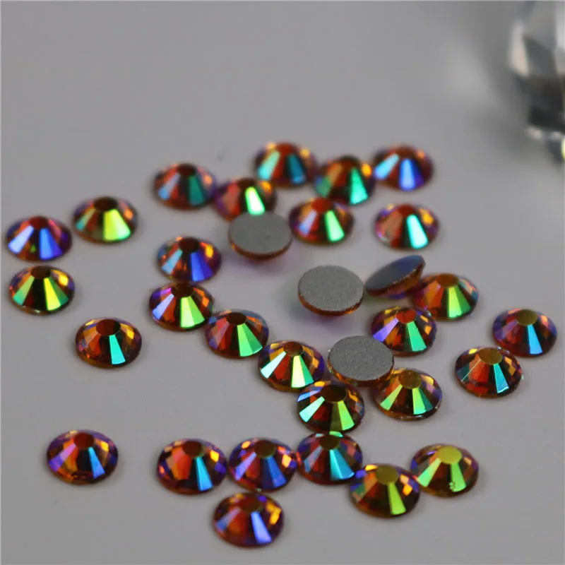 

Super Glitter ss3-ss50 Crystal AB Flat Back Non HotFix Nail art Rhinestone 3D Glass Nail Art Decorations Garment