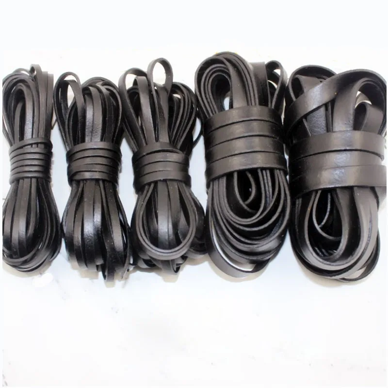 Vintage 100% Genuine Cowhide Leather Cord Strip Flat Rope String DIY Braided Craft Jewelry Bag 5 meters Leather Cord Leather Fabric Leather Material Handmade Leather