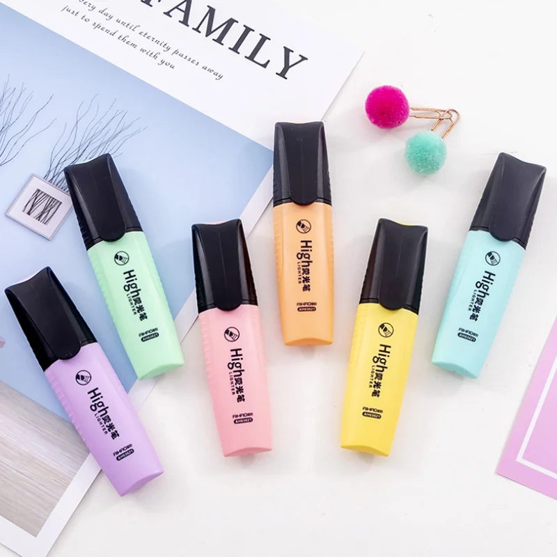 Macaroon цветные мини цветные яркие маркеры пастельные Маркеры 6 цветов одиночные текстовые маркеры для офиса школьные принадлежности