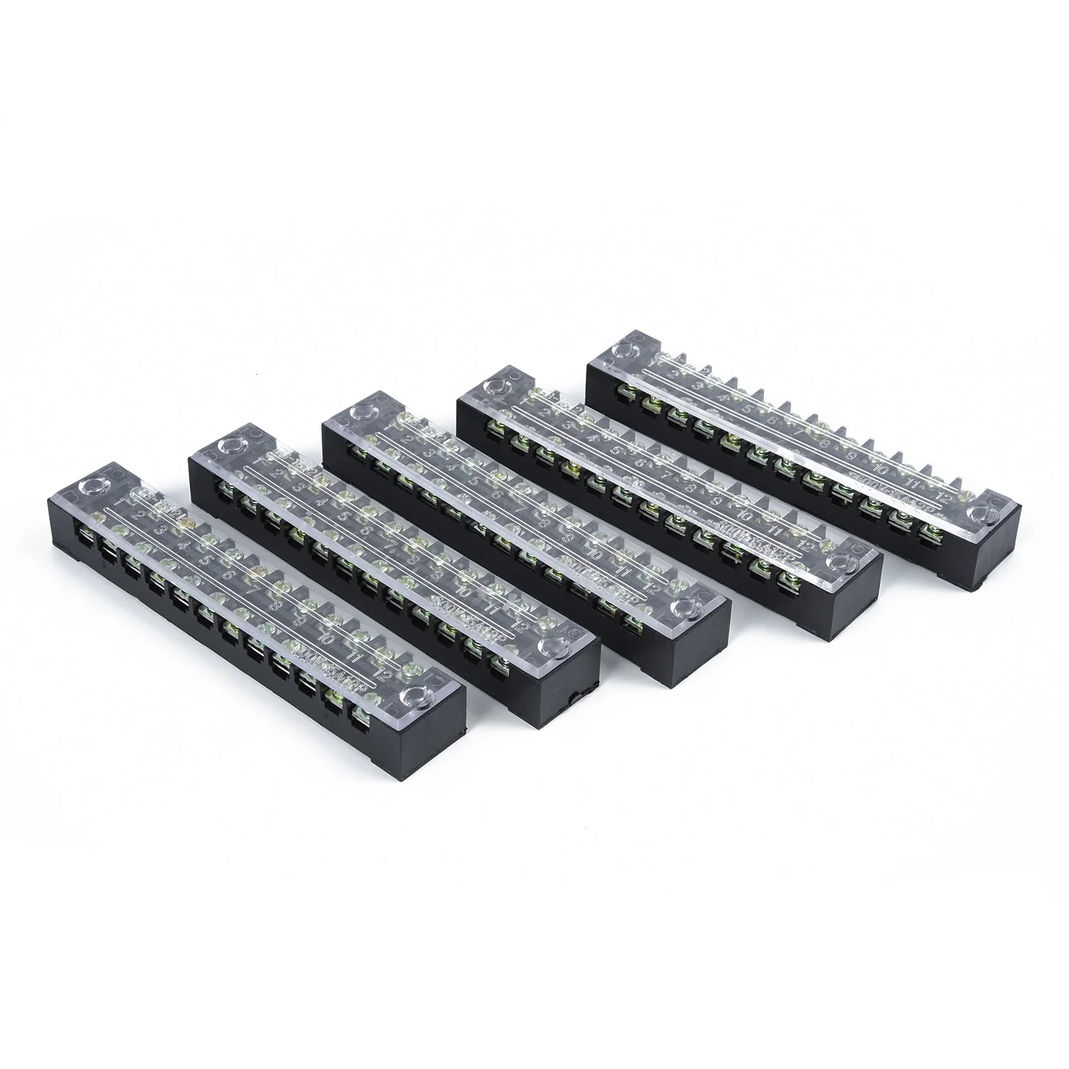 Clear Terminal Block Electrical Distribution Bus Bar Set 100A Double Row