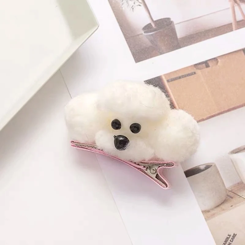 White Dog 1 шт., плюшевые резинки для волос в виде кролика, собаки, для девочек, Мультяшные милые заколки для волос, детские шпильки для волос, заколки, аксессуары для волос, резинка - Цвет: White Dog