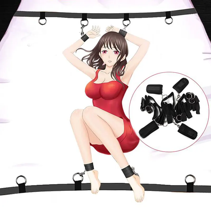 Upgrade bundled  Sexy bondage bed straps Adult suppliesbed bindings tied hands and feet BDSM sex game Suitable for men and women