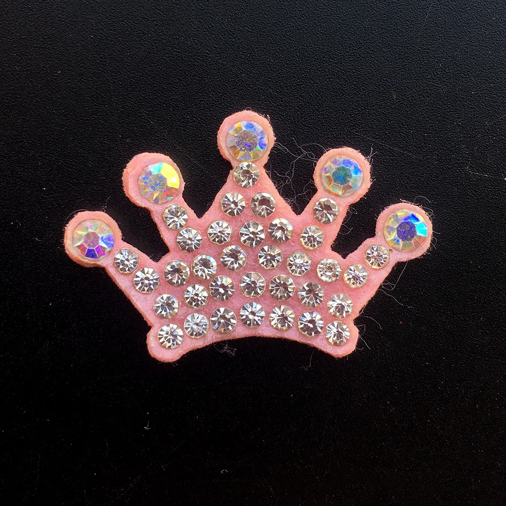 White Padded Multiple Shaped Crown Rhinestone Applique 30Pcs for DIY Clothes Crafts Decor Patches Headwear Hair Bow Accessories