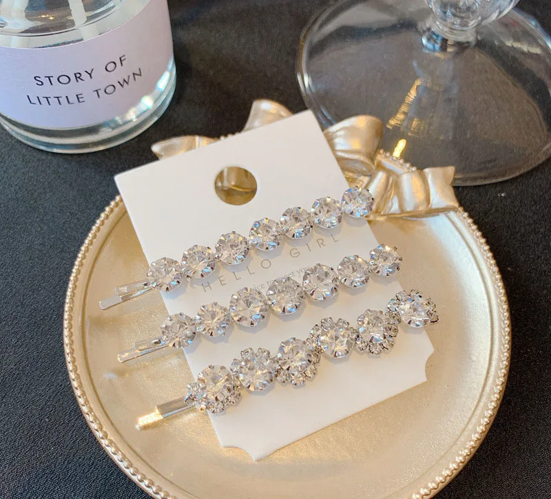 silver big circle Блестящие стразы премиум класса, роскошные заколки для волос, головные уборы для женщин и девушек, геометрические стильные аксессуары, трендовые - Окраска металла: silver big circle