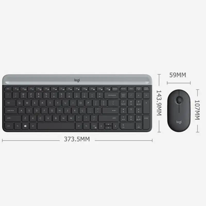 Комплект с клавиатурой и мышкой logitech MK470, USB Nano 2,4 ГГц, Беспроводная оптическая Клавиатура 1000 dpi, набор для мыши с клавиатурой