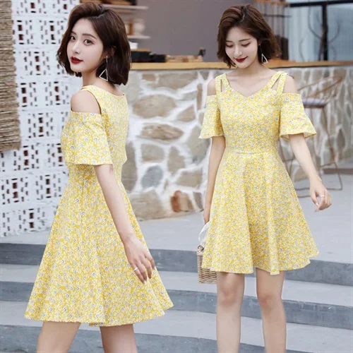 

Elegant Women A-Line Dress Cute O-neck Collar Dress Autumn Casual Female Ruffles Lady Beach Vestidos