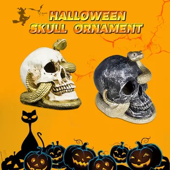 

Halloween Lights Decorations Snake With Skull-Head Decoration Ornaments Crafts Mystical Terror Lamp Props Crâne Cráneo Cranio #