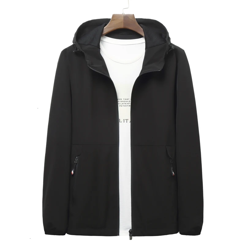 Плюс размер 10XL 9XL 8XL 7XL 6XL 5XL брендовая одежда весенне-осеннее молодежное Мужское пальто с шапкой на молнии куртка большого размера