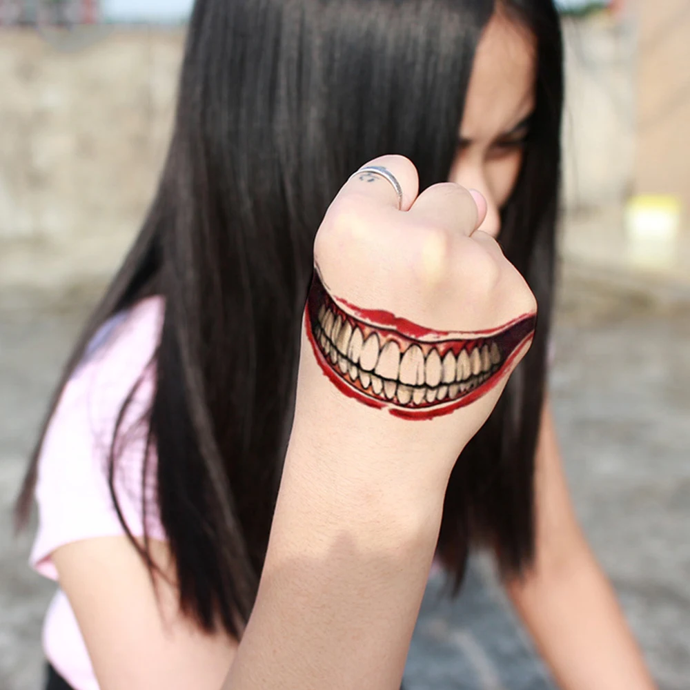 Переводная татуировка на Хэллоуин забавные шрамовые наклейки для лица боди арт