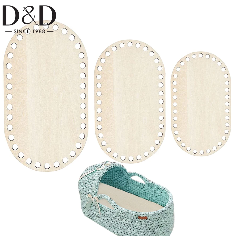 D&D 3pcs/set natural wooden basket bottom oval blank solid crochet basket wood base DIY weaving supplies craft making