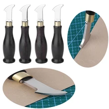 Ebony lidar com borda de couro creaser leathercraft marcação borda decorar linha ferramenta lâmina de aço inoxidável rasa sulco linha imprensa